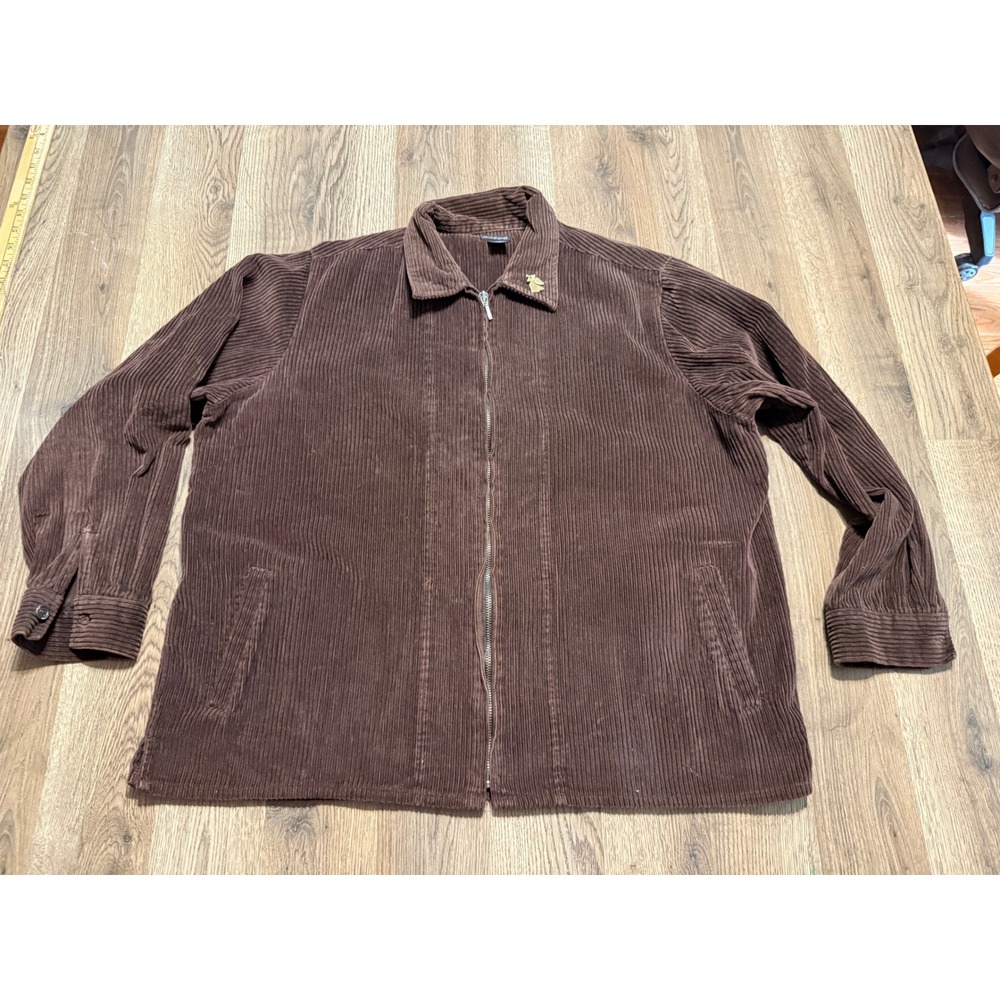 NorthCrest Jacket Women Size 1X Brown Corduroy Full Zip Angel Pin Cotton